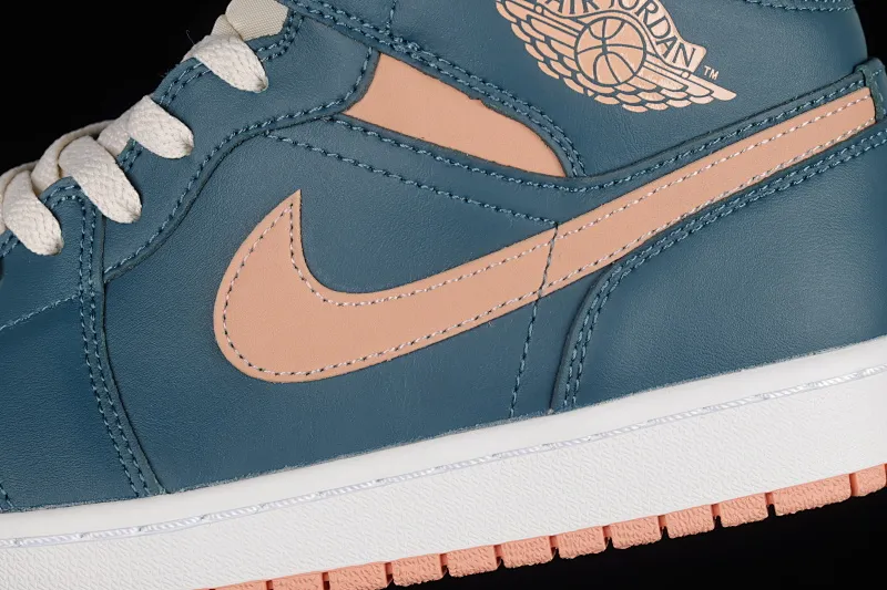 All categories Air Jordan Jordan series basketball shoes Air Jordan 1 Mid G version pure original Air Jordan AJ1 Mid "Blue Mint" AJ1 Joe 1 blue orange mid-top basketball shoes BQ6472-308